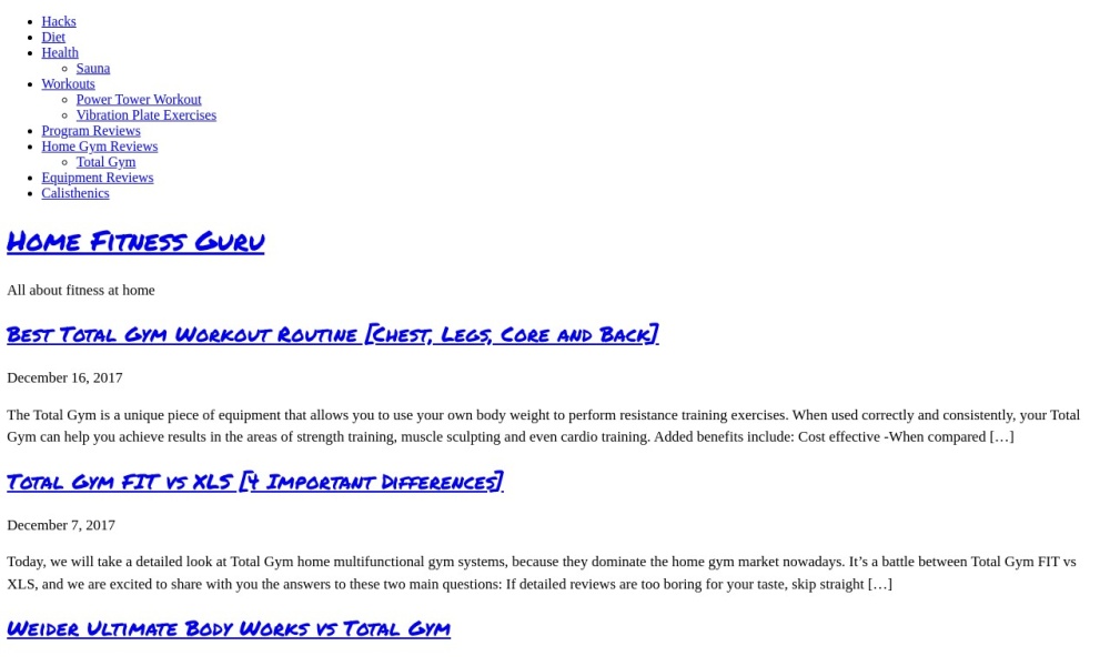 HomeFitnessGuru Screenshot