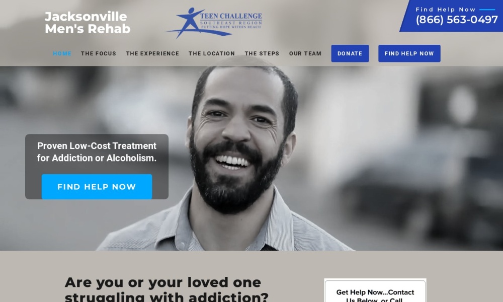 Jacksonville Men’s Center Screenshot