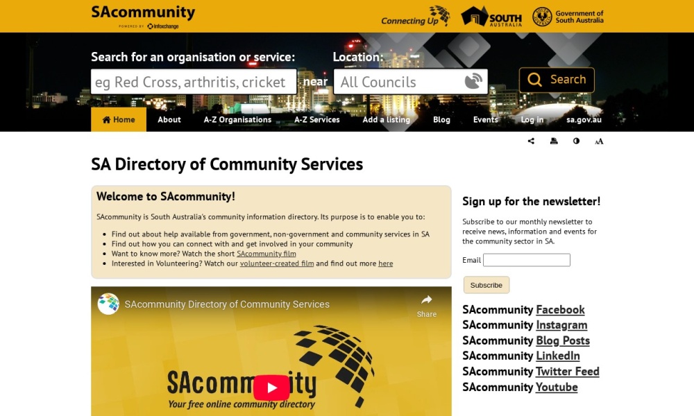 SA Directory of Community Services Screenshot