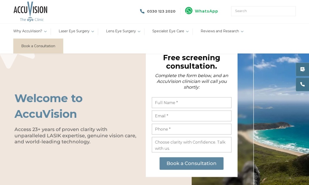 AccuVision Laser Eye Clinic Screenshot