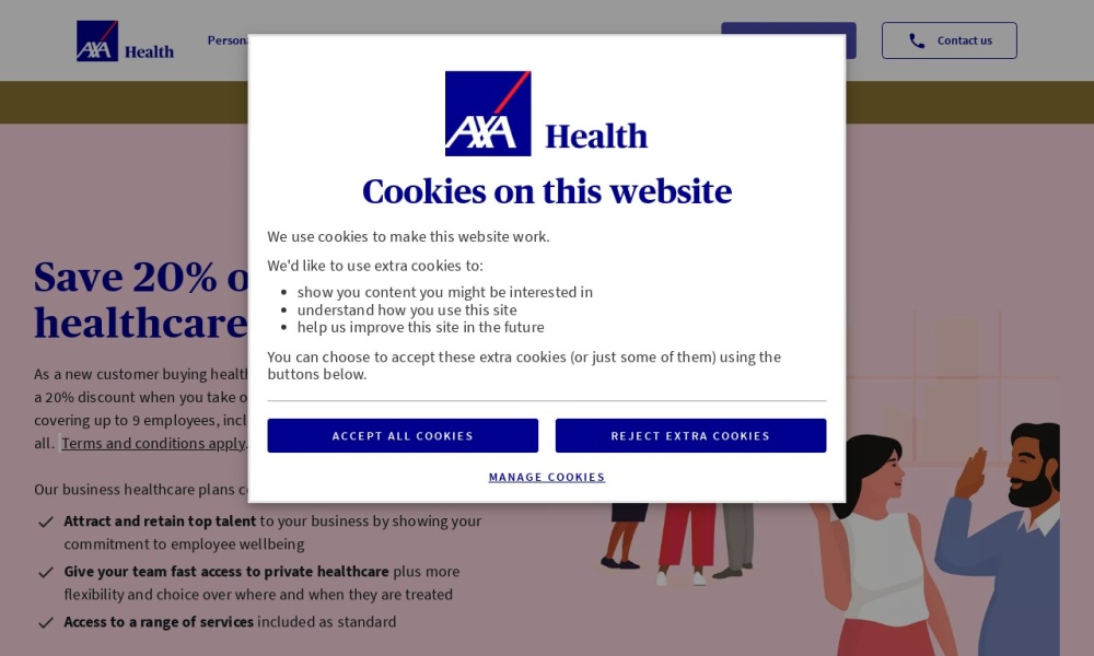 AXA ppp healthcare Screenshot