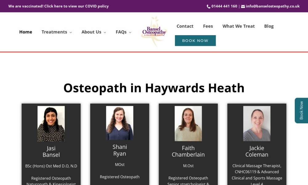Bansel Osteopathy and Holistic Health Screenshot