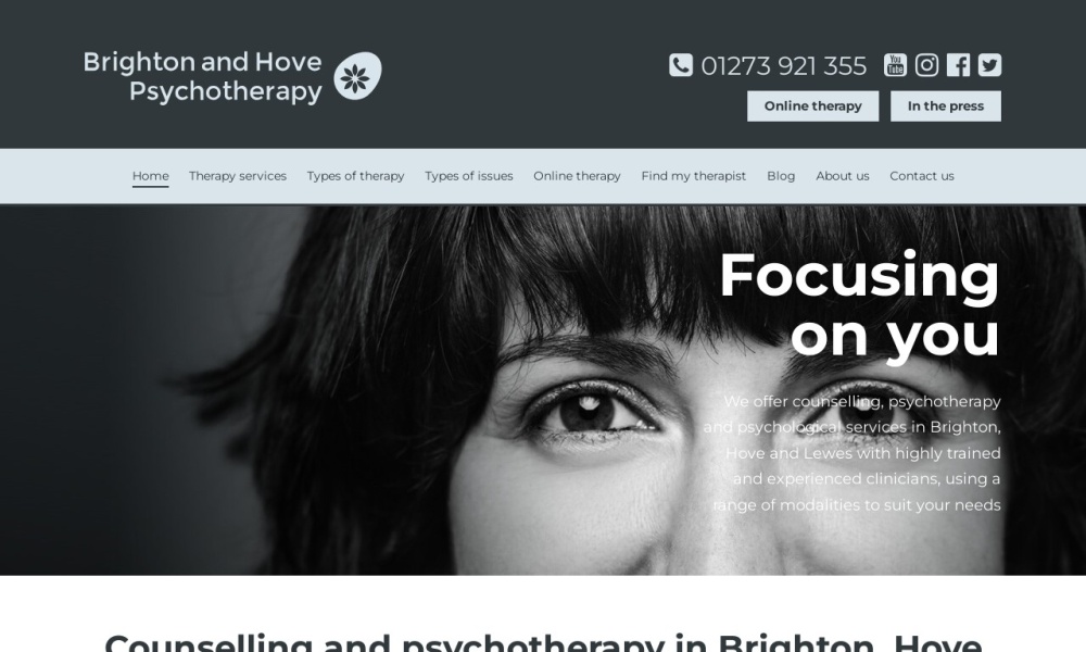 Brighton and Hove Psychotherapy Screenshot