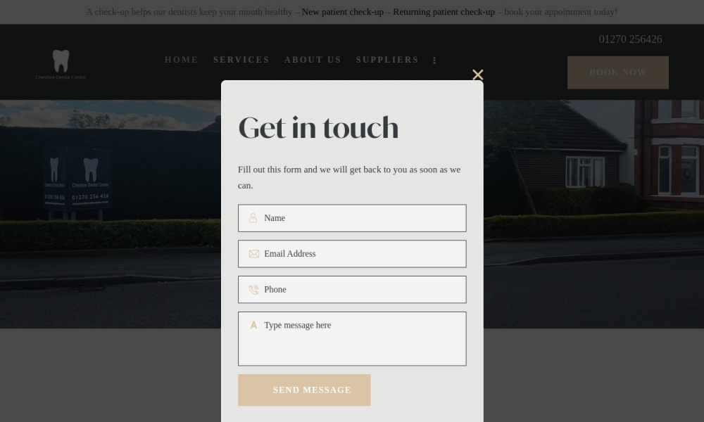 Cheshire Dental Centre Screenshot
