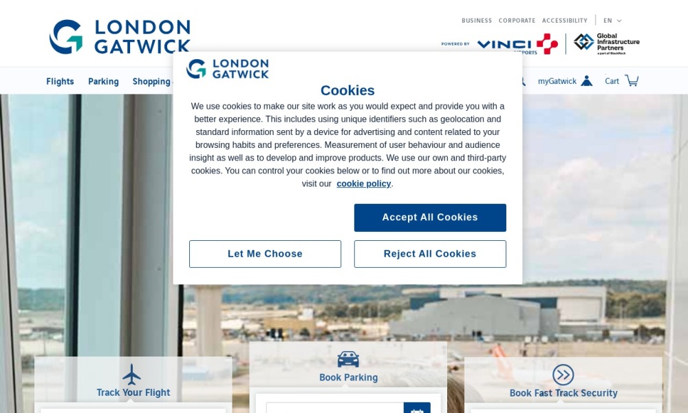 Compare Gatwick Parking Screenshot