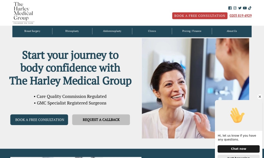 Harley Medical Group – Cosmetic Surgery Screenshot