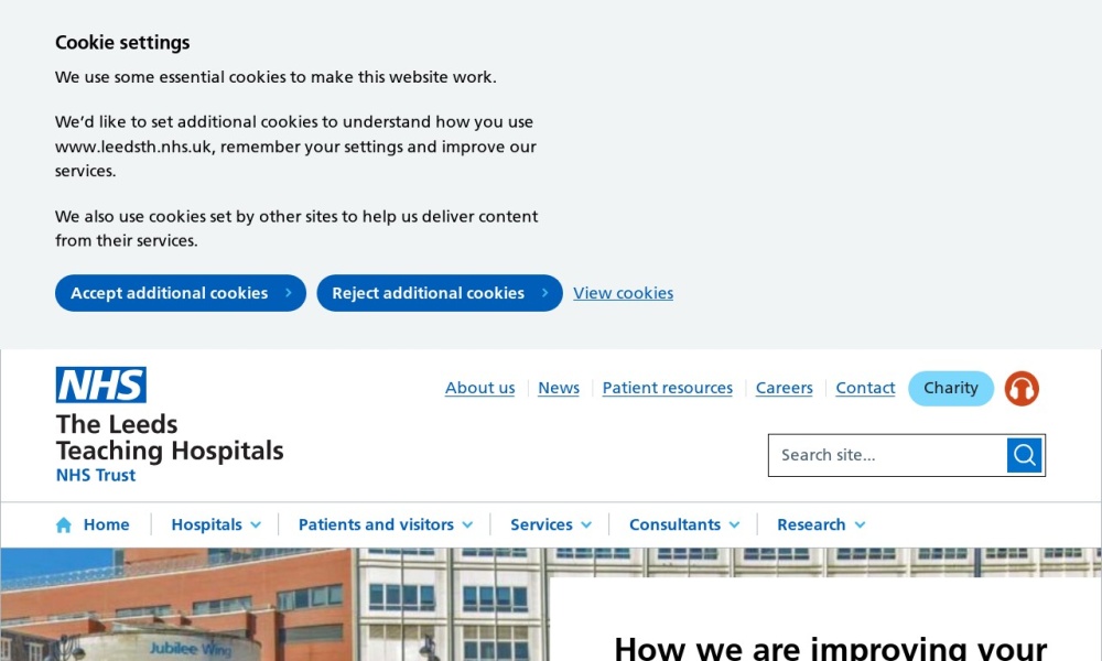 Leeds Teaching Hospitals NHS Trust Screenshot