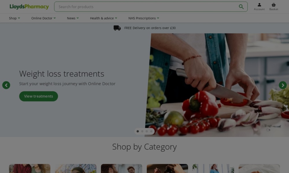 Lloyds Pharmacy – Online Health Services Screenshot