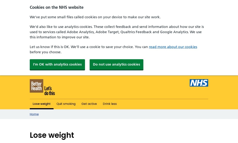 NHS Lose Weight Screenshot