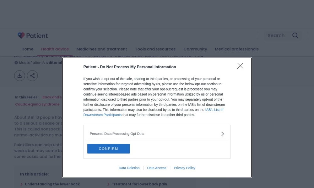 Patient Health Screenshot