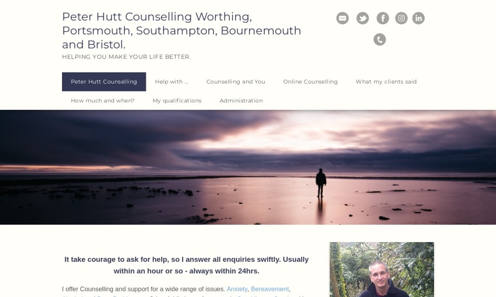 Peter Hutt Counselling Brighton and Hove Screenshot