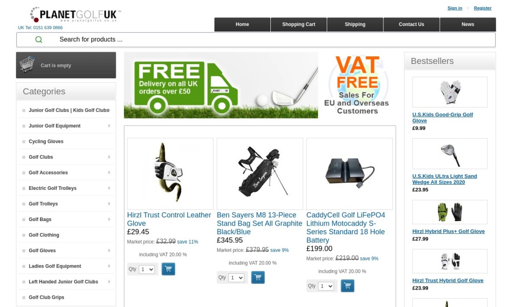 Electric or Manual Golf Trolleys Screenshot