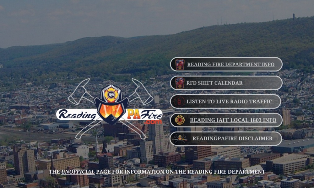 Reading PA Fire Department Screenshot