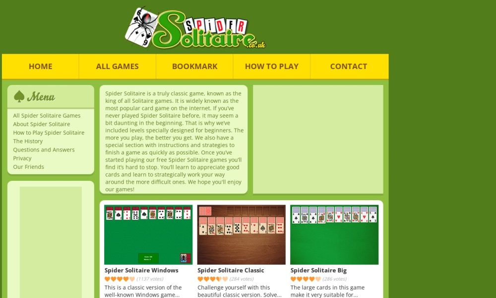 Spider Solitaire Screenshot