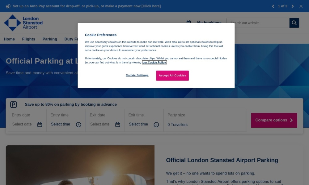 Stansted Airport Parking Screenshot
