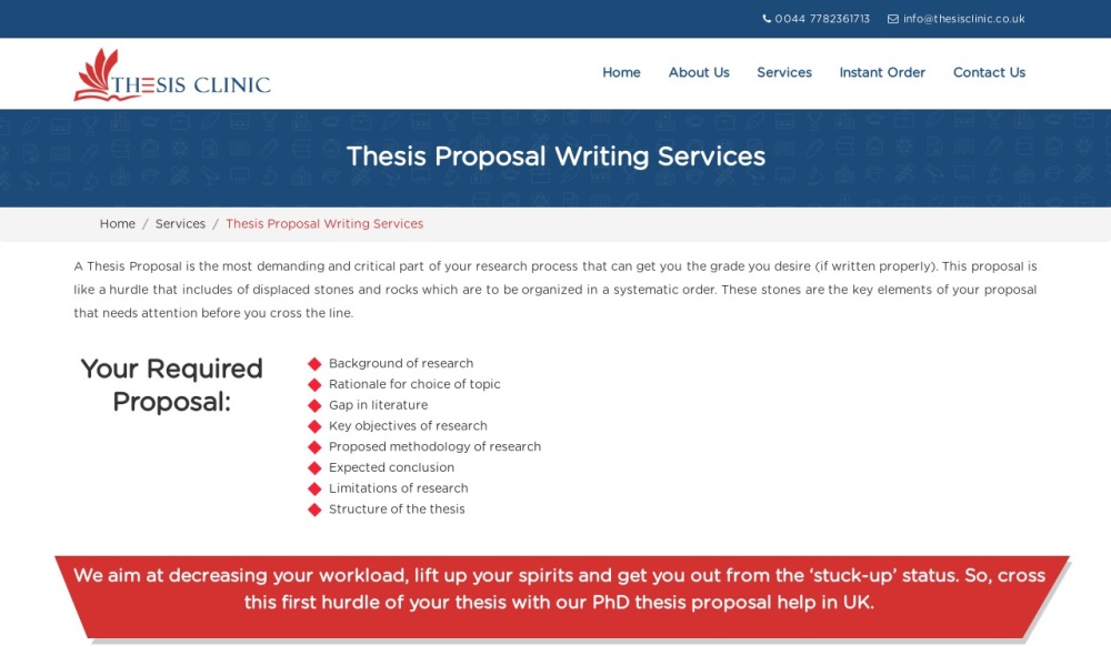 Thesis Clinic’s PhD Proposal Writing Help Screenshot