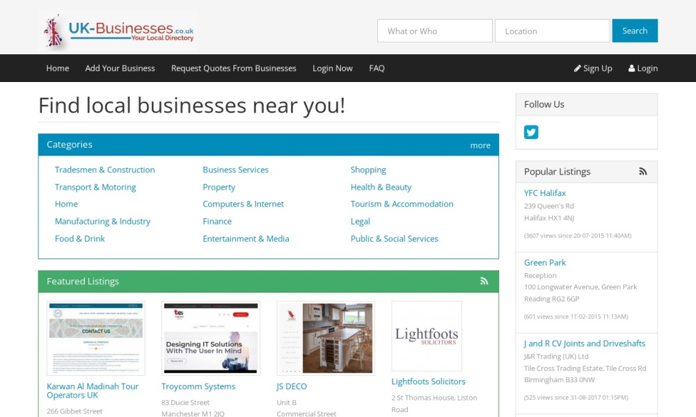 UK Business Directory Screenshot