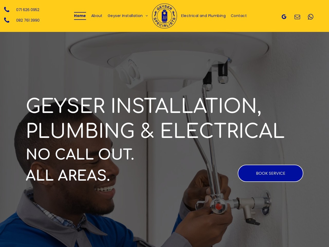 Geyser Specialists Gauteng Screenshot